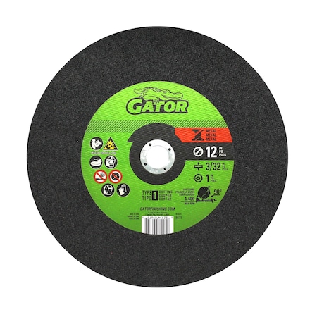 Gator Finishing 12 in. X 3/32 in. X 1 in. Metal Cut-Off Wheel, Type 1 9675