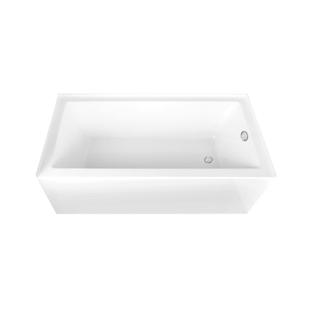 Kingston Brass 66-Inch Acrylic Rectangular 3-Wall Alcove Tub Combo w/ Waste and Overflow Drain, Right Hand Drain CVTAP663222R1