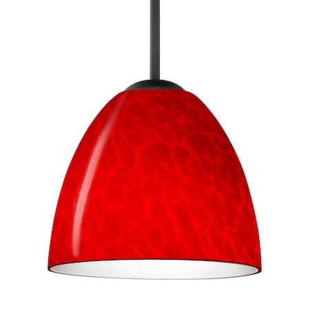 Besa Lighting Besa Sasha Pendant, Red Cloud, Black Finish, 1x 40W MAX E12 Base 1BT-7572RC-BK