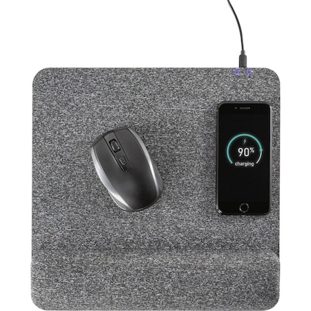 Allsop PowerTrack Plush Wireless Charging Mousepad 32304, Gray ASP32304