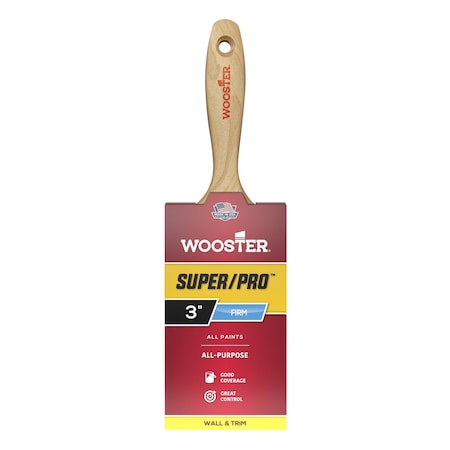 Wooster 3" Varnish Nylon/Polyester Bristle, Paint Brush, Wood Handle J4104-3