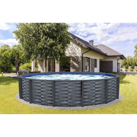 Olympian Athlete 24 ft. x 52 in. Pool Affinity Round AG Pool, Gray OL3767476