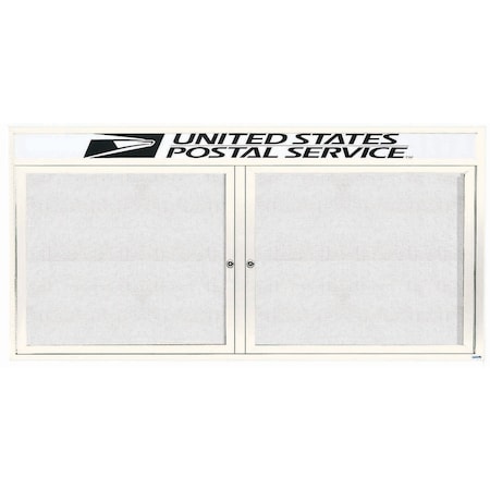 Aarco Outdoor Enclosed Bulletin Board w/ Al Frame Header, Powder Coated White, Neutral 36''Hx72''W ODCC3672RHW