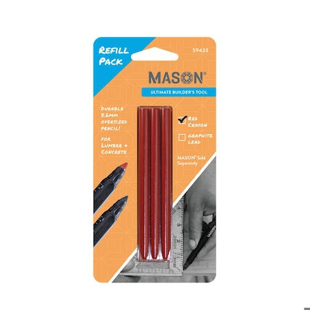 Faro Tools Faro Mason Spare Refill Pack, Red Crayon 5.6mm, 3PK 59433