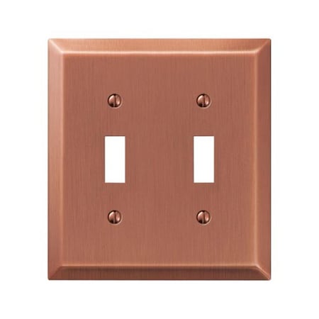 Livewire 163TTAC Stamped Steel 2 Toggle Wall Plate Antique Copper LI149118