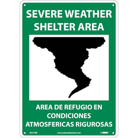 Nmc Severe Weather Shelter Area Sign - Bilingual, M741RB M741RB