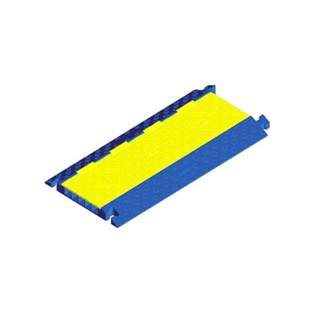 Hubbell Wiring Device-Kellems Cable Protector, 2 in H, 3 ft L, 17-1/2 in W, 5 Channel, Polyurethane, Blue, Yellow HBLTRED5B