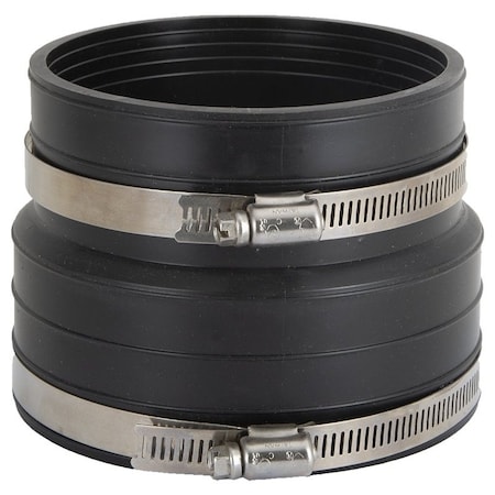 Prosource Coupling, 4 in, Socket to Pipe, PVC, Black KJ-012