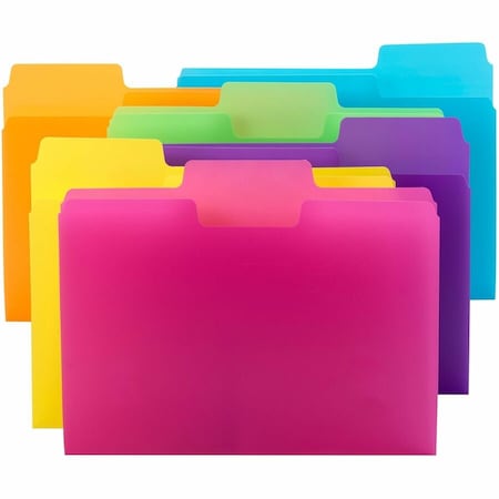 Smead Top Tab Poly Colored File Folders, 1/3-Cut Tabs, Letter, Assrted, PK18 10515