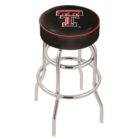 Holland Bar Stool Co 30" Texas Tech Cushion Seat, 2-Ring Chrome Swivel Bar Stool L7C130TXTech