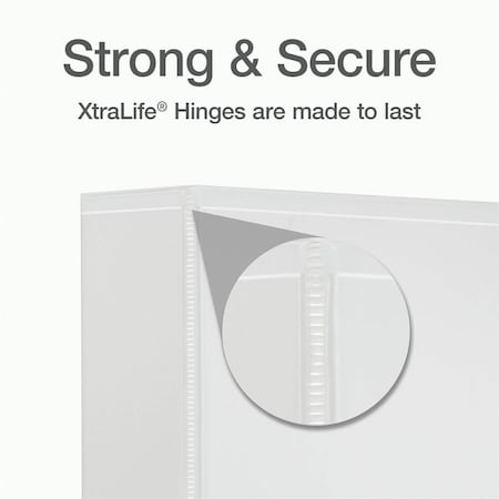 Cardinal Xtralife ClearVue Locking SlantD Binders, White CRD26320