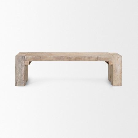 Homeroots 64in Brown Solid Wood Bench 732383