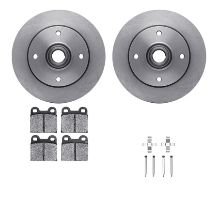 Dynamic Friction Co DFC Rotors with EURO 5000 Ceramic Brake Pads includes Hardware 6612-74007