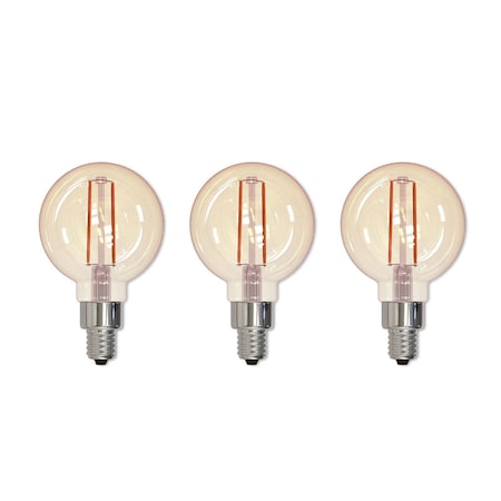 Bulbrite 25w G16 Dimmable (E12) Candelabra Scrw Bse LED Filament Lght Bulb in Amber, Antique thread, 2100K, 2PK 861409