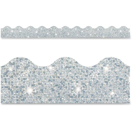 Trend Enterprises Silver Sparkle Terrific Trimmers®, 32.5ft Per Pack, PK6 T91408