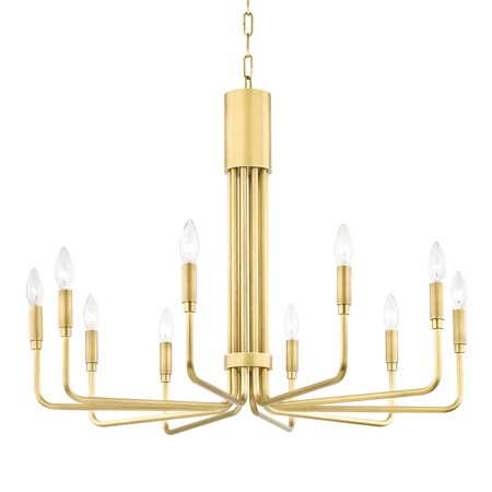 Mitzi Brigitte 10 Light Chandelier 31.75 In. Aged Brass H261810-AGB