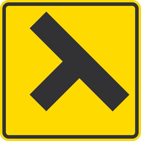 Lyle W2-2, 90ft Sideroad Symbol, 30x30, High Intensity Prismatic, Yellow G-15296-HI_30x30