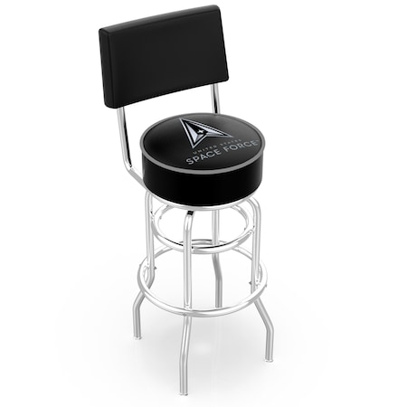 Holland Bar Stool Co U.S. Space Force 25in Double-Ring Swivel Counter Stool with Chrome Finish L7C4
