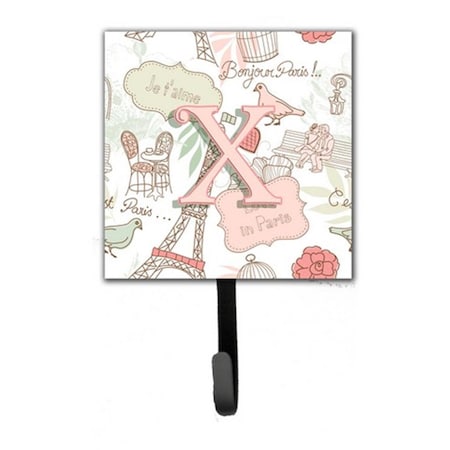 Carolines Treasures Letter x Love In Paris Pink Leash and Key Holder CJ2002-XSH4