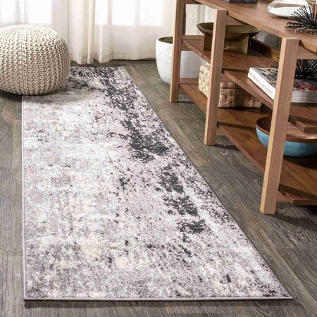 Jonathan Y Storm Modern Abstract Gray/Cream 2 ft. x 8 ft. Runner Rug CTP110A-28