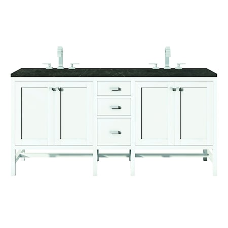James Martin Vanities Addison 72" Double Vanity, Glossy White, w/ 3 CM Phantome Eclos Top E444-V72-GW-3PHT