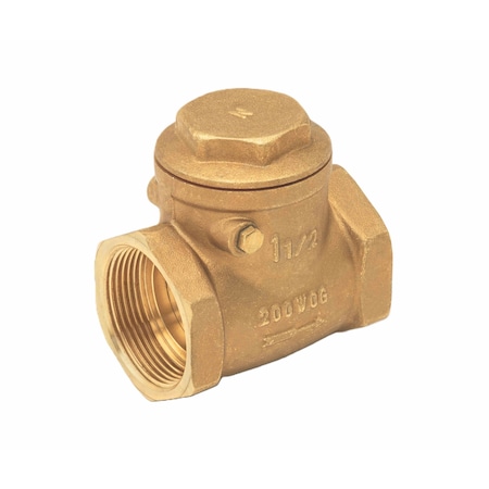 Proline Series Brass 1-1/2-in FIP x 1-1/2-in FIP Swing Check Valve 101-007NL