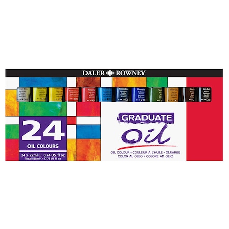 Daler-Rowney Graduate Oil Paint Set, Assorted Colors, 22ml, 24-Piece Set D117522024-3