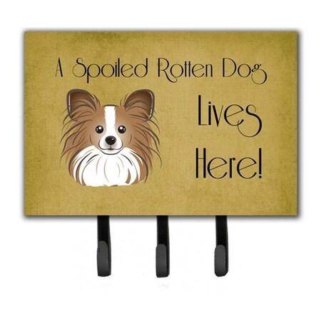 Carolines Treasures Papillon Spoiled Dog Lives Here Leash and Key Holder BB1496TH68