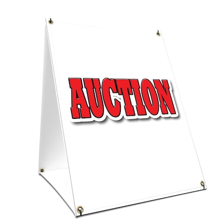 Signmission Auction, 24 Inch x 18 Inch A-frame Yard Sign, Plastic Sign SBC-1824-Auction