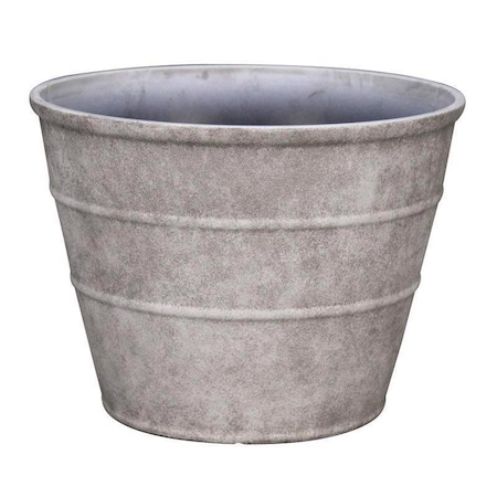 L&G 12 in. H X 16 in. D Polyresin Hamilton Planter Stone PVF5116TSI