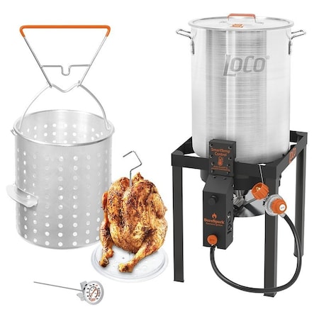 Loco Turkey Fryer Kit, 54,000 Btu, Propane, 1-Burner, 1-Fry Basket LCTFKESB30CA