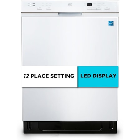 Black&Decker 24 inch Built-in Dishwasher with 6 Wash Programs-White BDW200MW