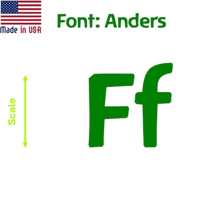 Aacc Self-Adhesive Vinyl Letter: f, Scale: 6 cm. Color: Green Font: Anders by AACC-Anders-lf-Green-M6x1