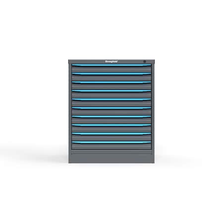 Strong Hold 10 drawer cabinet - (10x 2ft) - Blue accents - Keyed Different S3036-PPDAS-1001FS