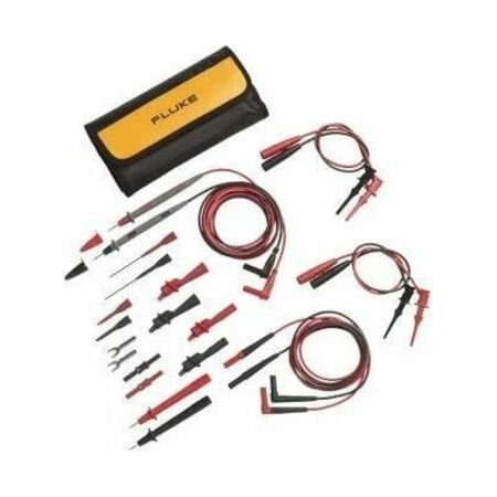 Fluke Deluxe Electronic Test Lead Kit, CAT III 300V, 1m, Black, Red TL81A