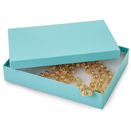 Nashville Wraps Aqua Blue Jewelry Gift Boxes, 7x5x1.25, Fiber Fill, 100PK 80AQ