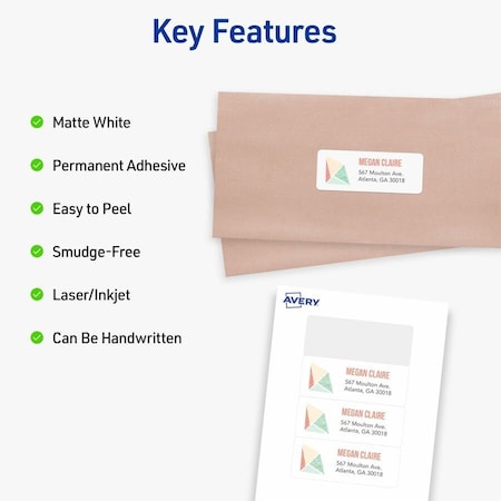Avery reg MiniSheets Address Label, White AVE2160