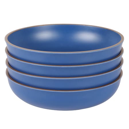 Gibson Home Rockabye 4 Piece 8.5 Inch Melamine Dinner Bowl Set In Blue 136608.04
