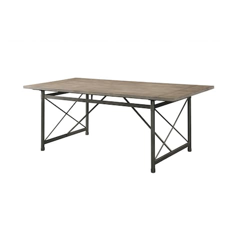Homeroots 76" X 36" X 30" Gray Oak And Sandy Gray Dining Table 318886
