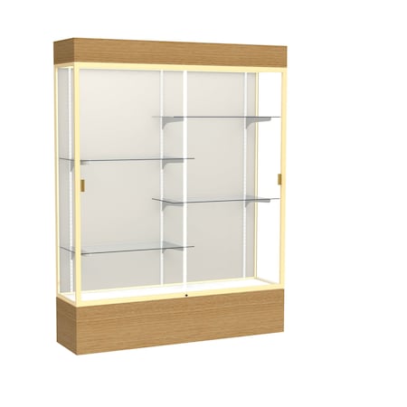 Ghent Lighted Floor Display Case 60x80x16, Plaque, Champange 2175PB-GD-AK