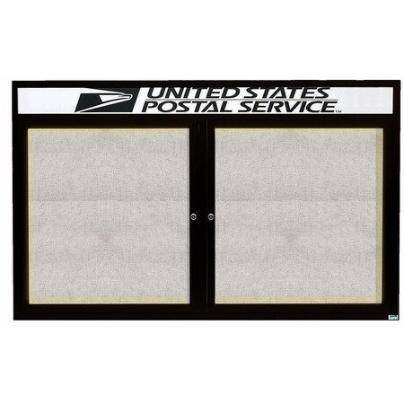 Aarco Illuminated Outdoor Enclosed Bulletin Board w/ Al Frame Header, Powder Coated Black, 36''Hx60''W ODCC3660RHIBK