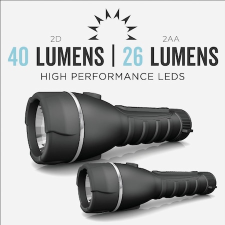 Rayovac Bright Essentials Rubber LED Flashlight BER2AA2D-B3TA