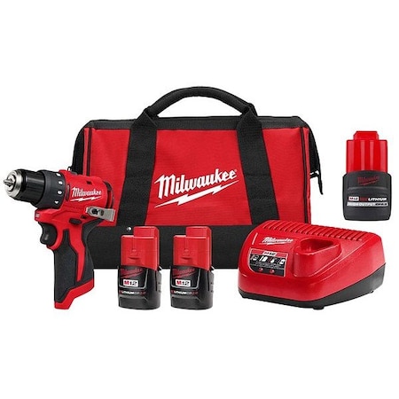 Milwaukee Tool M12 Drill/Driver + M12 HO CP2.5 Battery 3401-22, 48-11-2425