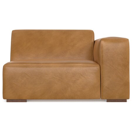 Homeroots 44" Sienna Leather Modular Sofa With Brown Legs 641034