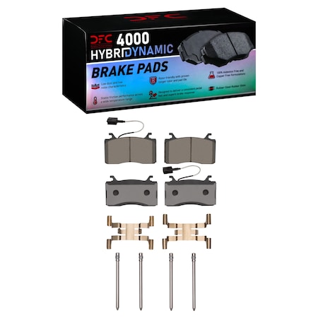 Dynamic Friction Co DFC HybriDynamic Brake Pads Hrdwr Kit 4000-2052-01
