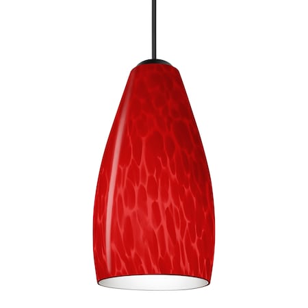 Besa Lighting Besa Karli Pendant, Red Cloud, Black Finish, 1x 5W LED 1XT-7198RC-LED-BK