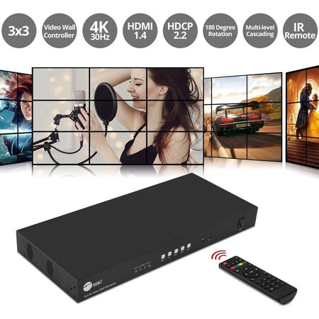 Siig 4K USB-C/ DP/ VGA/ HDMI VIDEO WALL PROCESSOR, CREATE 3X3 AND UP TO 10X10, 4K 30H CE-H26F11-S1