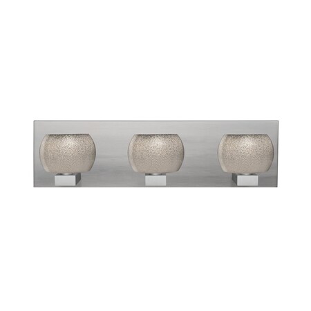 Besa Lighting Keno Vanity, Smoke Sand, Satin Nickel Finish, 3x60W Halogen 3WF-KENOSM-SN