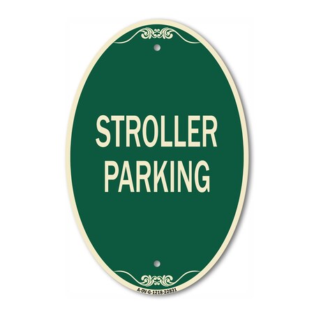 Signmission Stroller Parking, 12 Inch X 18 Inch Architectural Oval ...