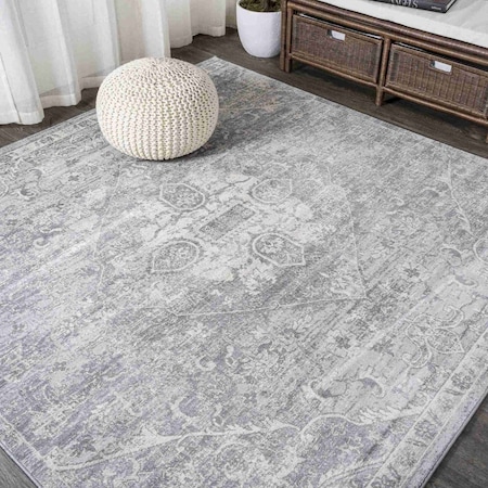Jonathan Y Modern Persian Vintage Medallion Gray 6 ft Square Area Rug MDP104B-6SQ